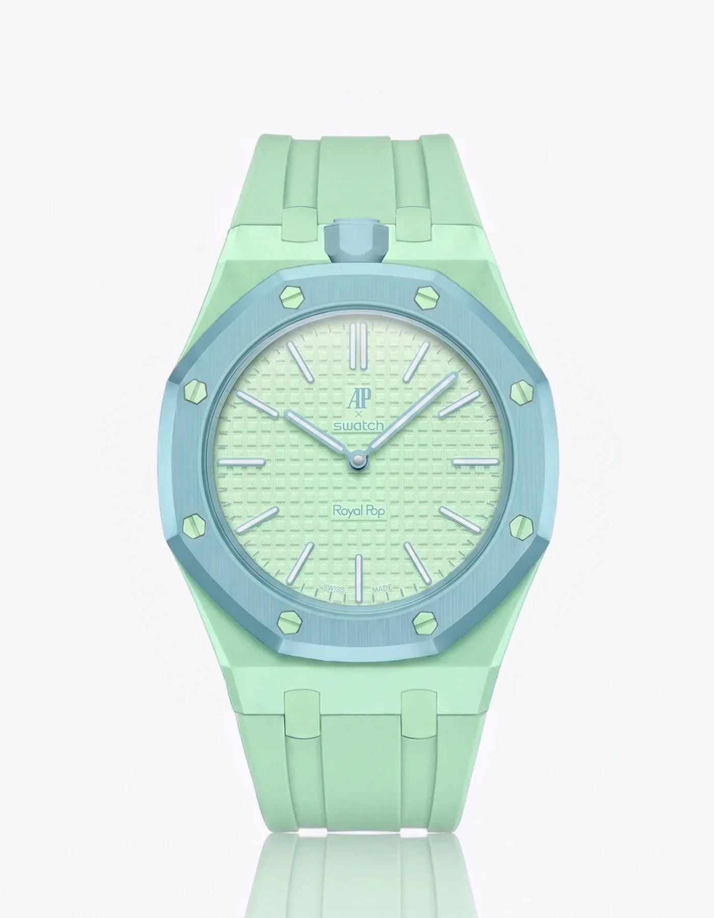 Cinturino + Cassa Royal Pop Blaue Acht · Menta/Azzurro — per Swatch × AP | OTTAVO