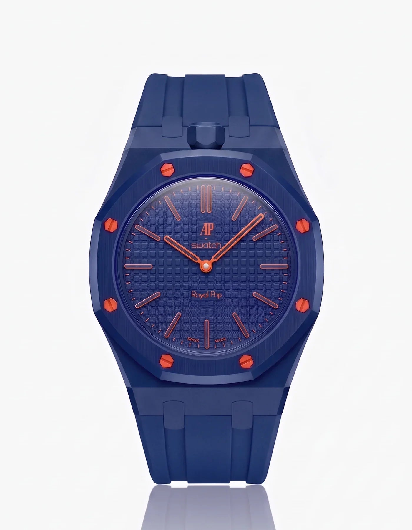 Cinturino + Cassa Royal Pop Orenji Hachi · Blu Navy/Arancione — per Swatch × AP | OTTAVO